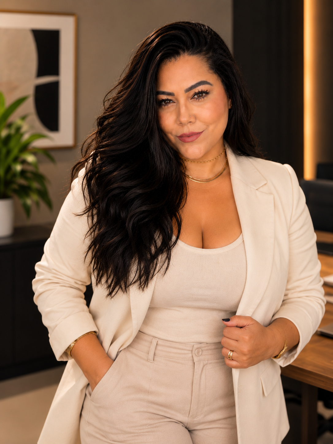 Retrato profissional de Aryana Lobo, fundadora da ComuniqueSIM.